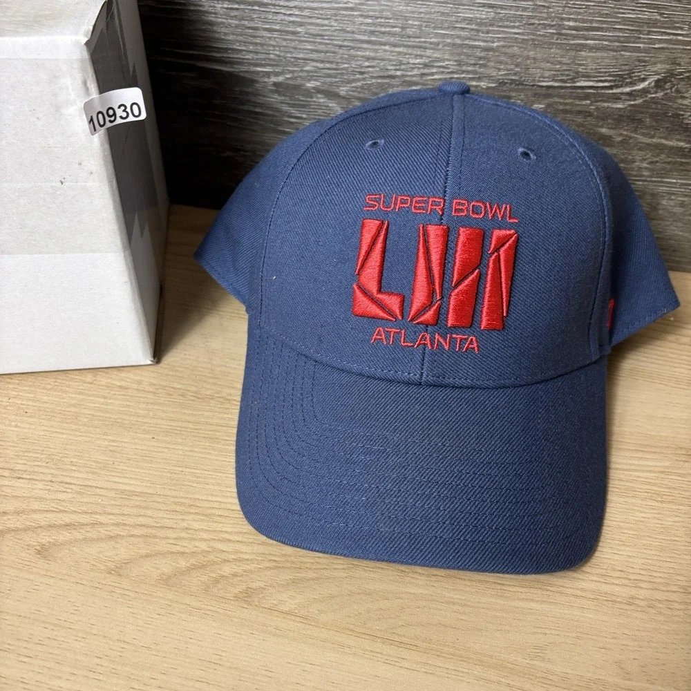 Super Bowl LIII Hat Cap Strap Back Blue Red NFL Football Atlanta Mens 47 Brand